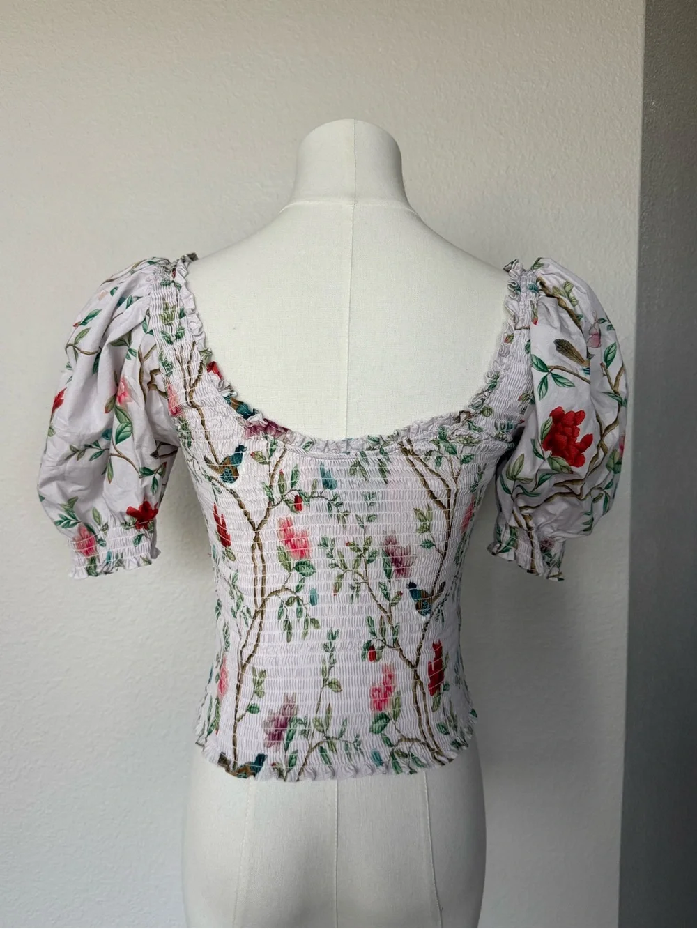 Hill House Home x Diane Hill The Aiko Nap Top - Smocked Crop Blouse - XS